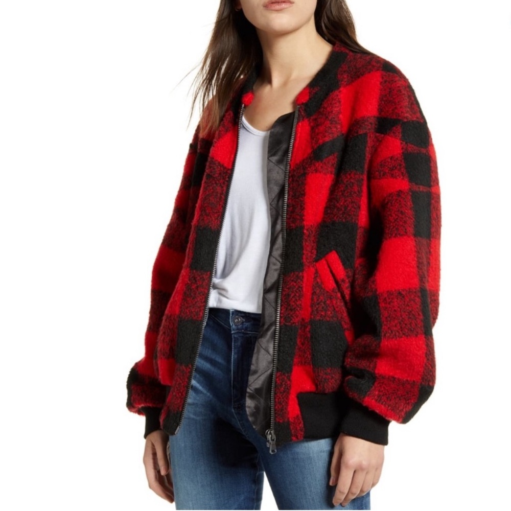 Like new! Rebecca Minkoff Buffalo Plaid Bomber- Sz Small